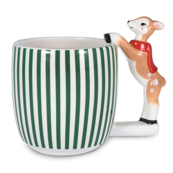 14 oz. Reindeer Sculpted Handle Mug with a festive reindeer-inspired sculpted handle design