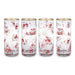 Candy Cane Wishes Christmas drinking glasses set of 4 with festive candy cane designs
