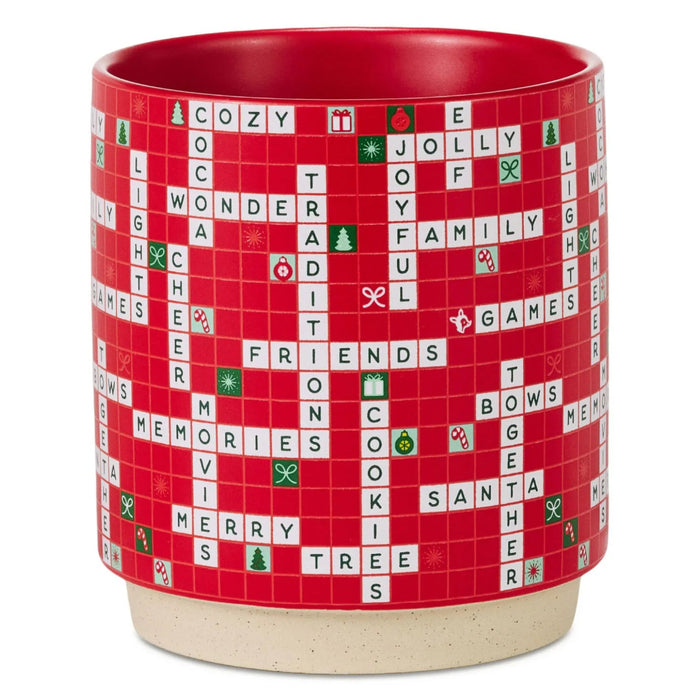 16 oz. Christmas Crossword Puzzle Mug featuring a festive crossword puzzle-inspired holiday design