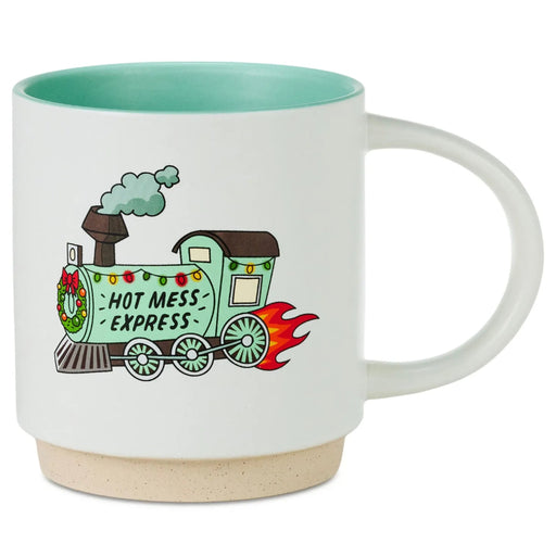 16 oz. Hot Mess Express Funny Mug featuring a humorous and relatable message