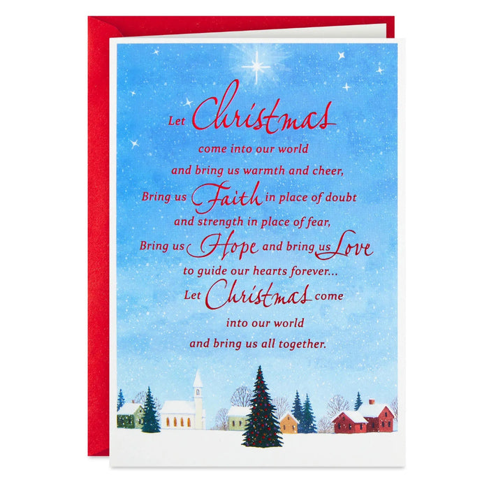 Hallmark Country Church Scene boxed Christmas cards featuring a peaceful country church in a winter setting, pack of 40