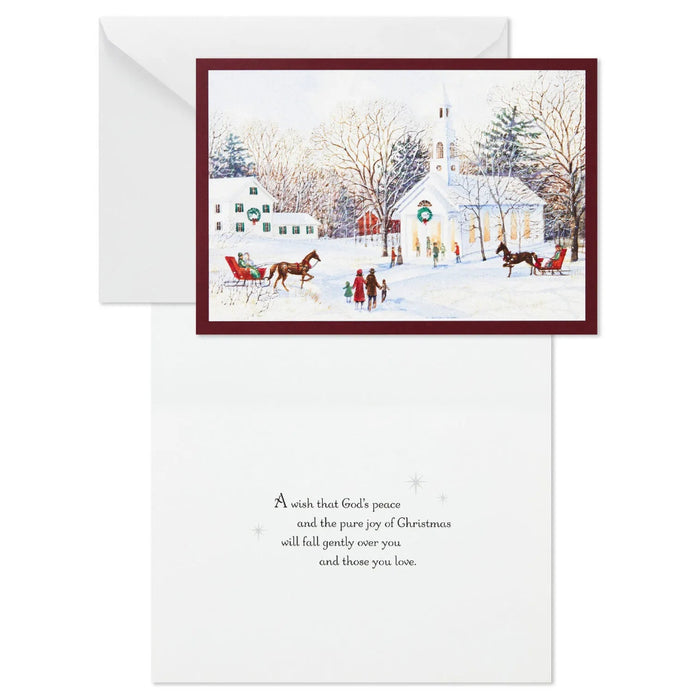 Hallmark Country Church Pure Joy boxed Christmas cards, pack of 40