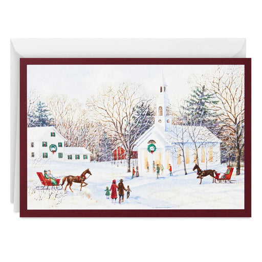 Hallmark Country Church Pure Joy boxed Christmas cards, pack of 40