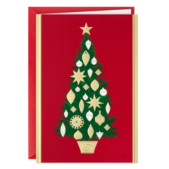 Hallmark Decorated Christmas Tree boxed Christmas cards pack of 40 featuring a festive decorated tree design