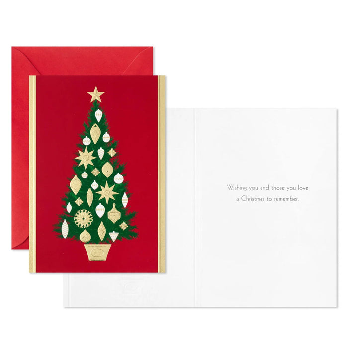 Hallmark Decorated Christmas Tree boxed Christmas cards pack of 40 featuring a festive decorated tree design