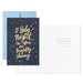 Hallmark Gold Stars on Blue packaged Christmas cards featuring gold stars on a blue background, set of 5