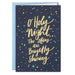 Hallmark Gold Stars on Blue packaged Christmas cards featuring gold stars on a blue background, set of 5