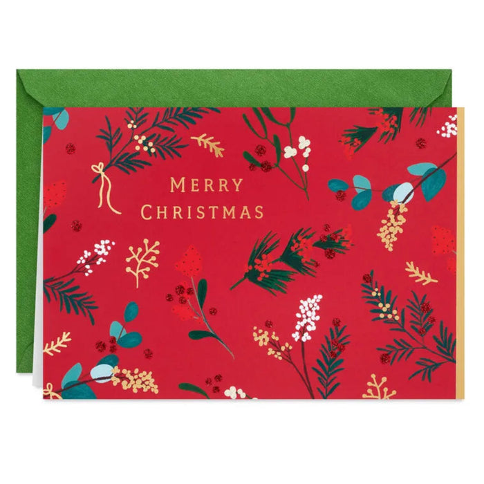 Hallmark Holiday Berries and Greenery Boxed Christmas Cards Pack of 16