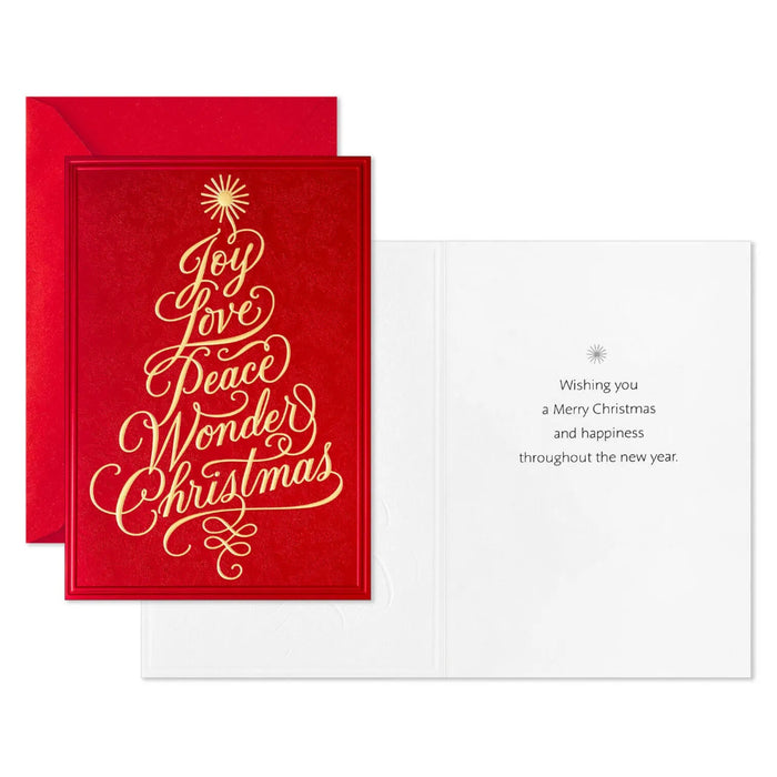 Hallmark Red and Gold Tree Boxed Christmas Cards Pack of 16