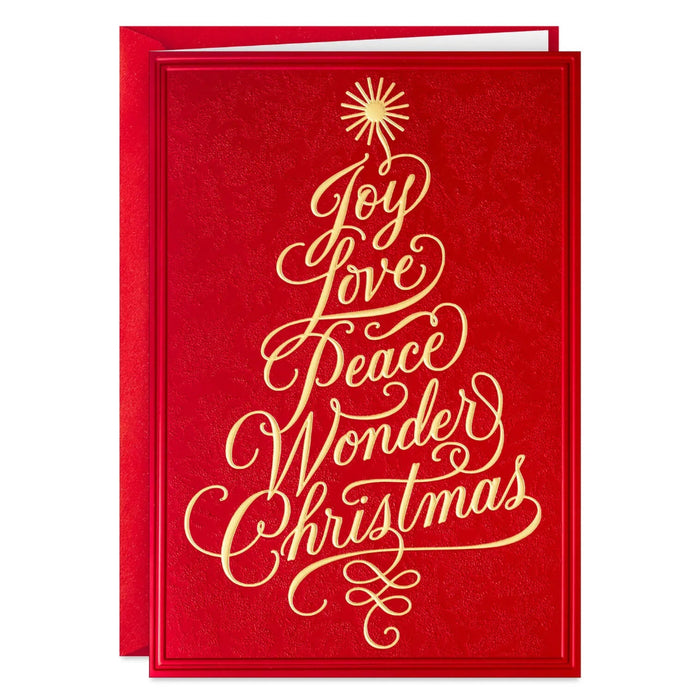 Hallmark Red and Gold Tree Boxed Christmas Cards Pack of 16