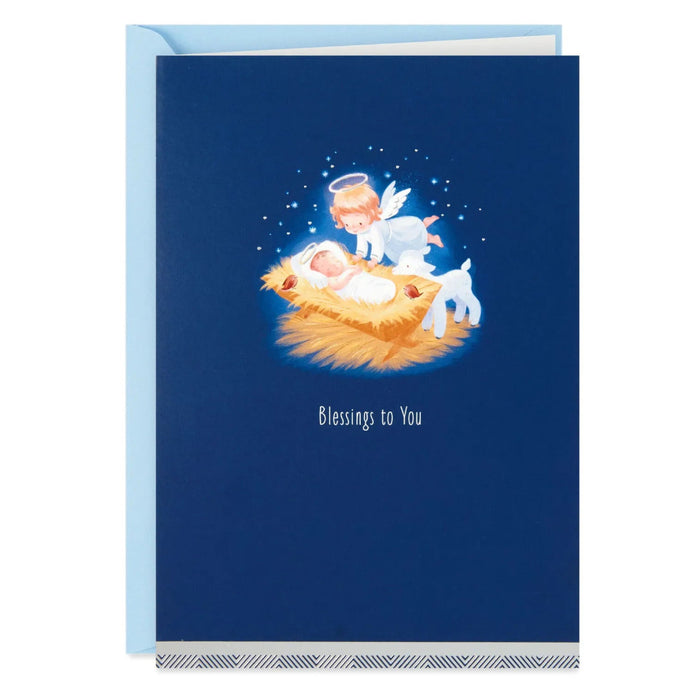 Hallmark Little Angel and Baby Jesus boxed religious Christmas cards pack of 16 with peaceful holiday artwork