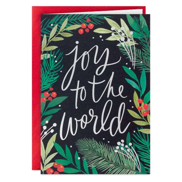 Hallmark Joy to the World packaged Christmas cards featuring a classic holiday design, set of 5