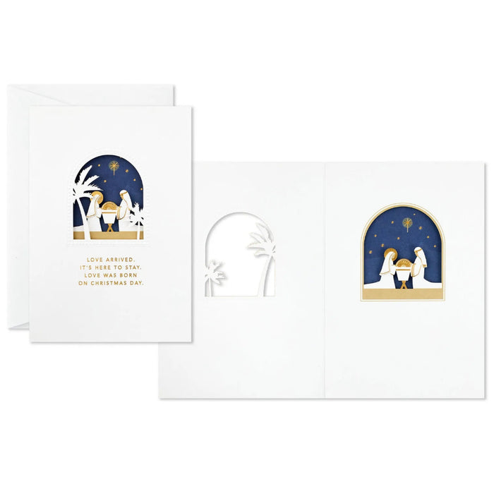Hallmark Holy Family Nativity boxed Christmas cards pack of 12 featuring a peaceful religious Christmas design