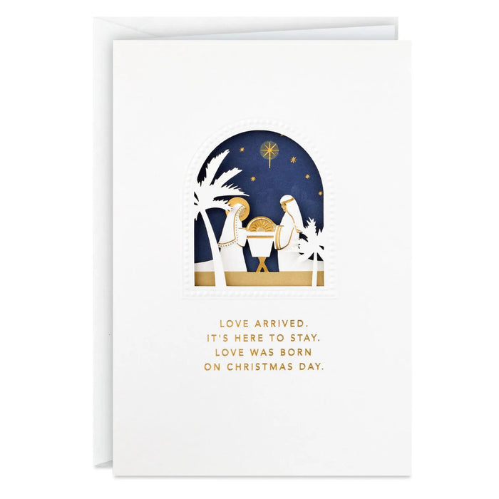 Hallmark Holy Family Nativity boxed Christmas cards pack of 12 featuring a peaceful religious Christmas design