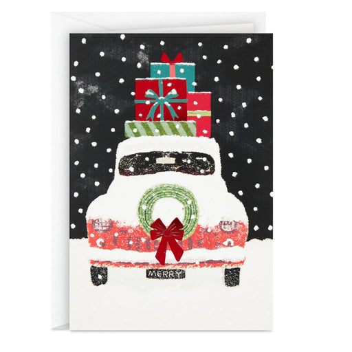 Hallmark antique car loaded with gifts Christmas cards, pack of 16
