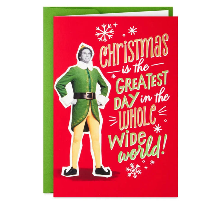Hallmark Elf Greatest Day boxed Christmas cards featuring a festive Elf movie-inspired design, pack of 16