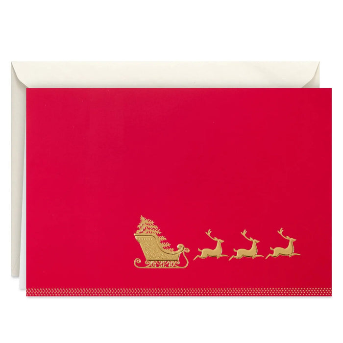 Hallmark Elegant Sleigh Christmas Cards, pack of 16, featuring an elegant festive sleigh design.