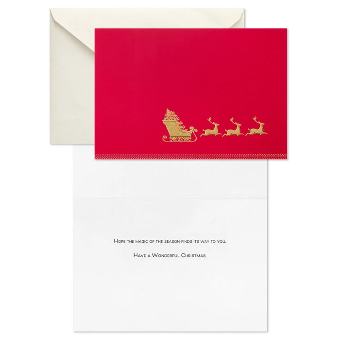 Hallmark Elegant Sleigh Christmas Cards, pack of 16, featuring an elegant festive sleigh design.