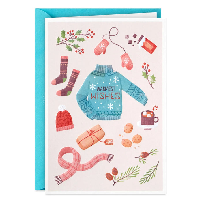 Hallmark Warmest Wishes Sweater Packaged Christmas Cards set of 5 featuring cozy festive sweater designs