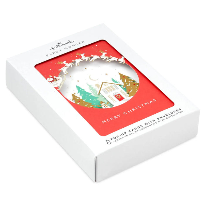 Hallmark Cozy Winter Home boxed Christmas cards featuring a warm winter home scene, pack of 8