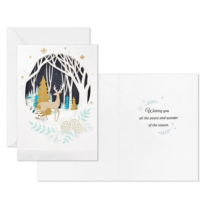 Hallmark : Deer in the Woods Boxed Christmas Cards, Pack of 8