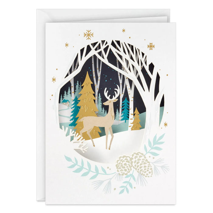 Hallmark : Deer in the Woods Boxed Christmas Cards, Pack of 8