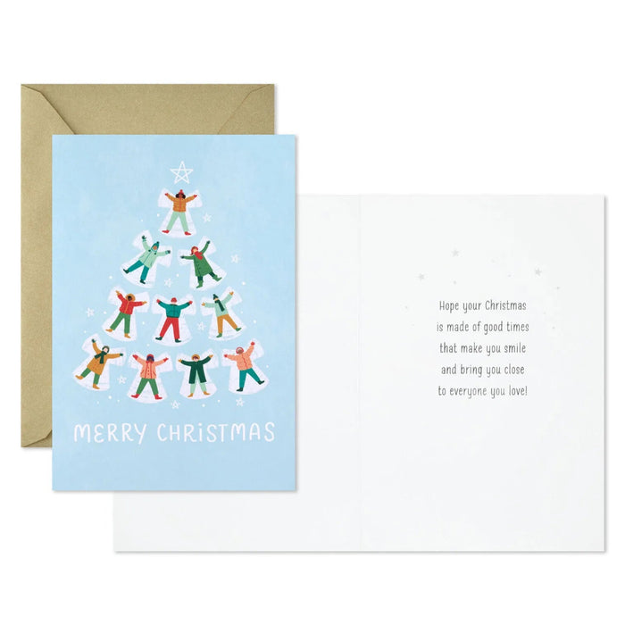 Hallmark Snow Angel Tree boxed Christmas cards pack of 16 featuring a charming winter holiday design