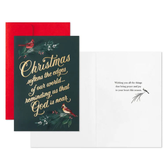 Hallmark Christmas Reminds Us God Is Near Boxed Christmas Cards, Pack of 12, featuring a meaningful faith-inspired Christmas message.