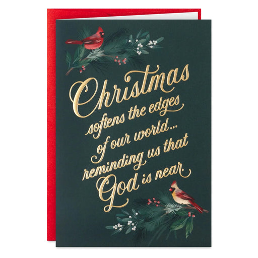 Hallmark Christmas Reminds Us God Is Near Boxed Christmas Cards, Pack of 12, featuring a meaningful faith-inspired Christmas message.