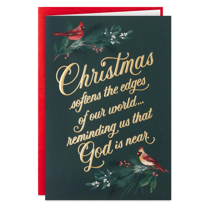 Hallmark Christmas Reminds Us God Is Near Boxed Christmas Cards, Pack of 12, featuring a meaningful faith-inspired Christmas message.