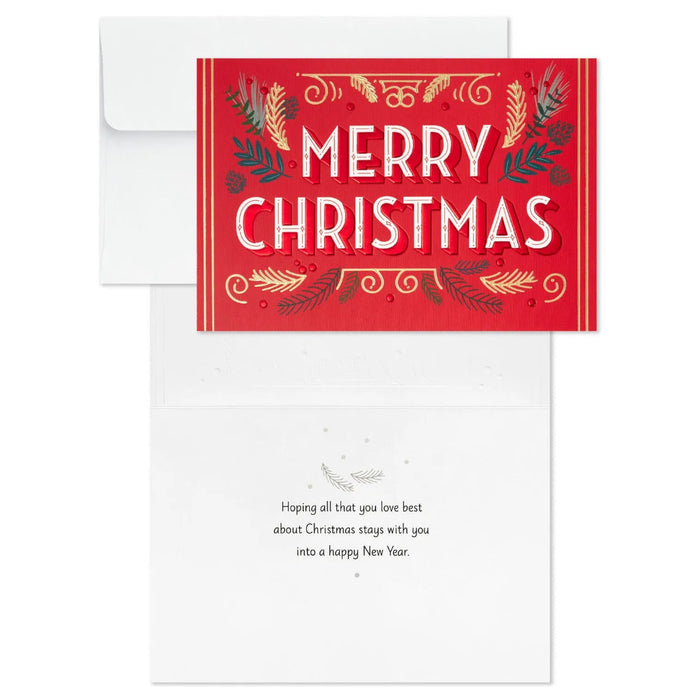 Hallmark Retro Lettering Boxed Christmas Cards Pack of 12