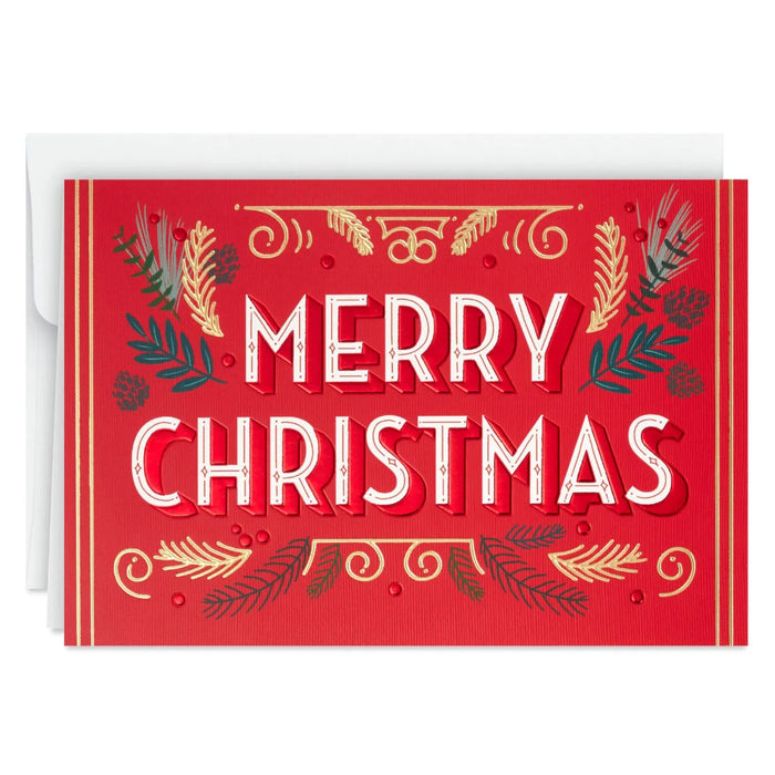 Hallmark Retro Lettering Boxed Christmas Cards Pack of 12
