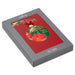 Hallmark floral ornament Christmas cards on red background, pack of 12