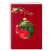 Hallmark floral ornament Christmas cards on red background, pack of 12