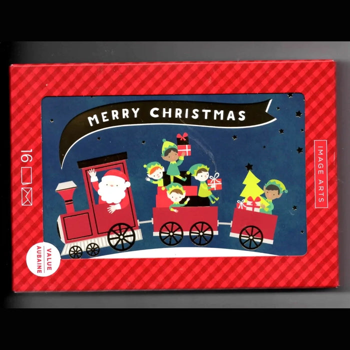 Hallmark Merry Christmas Santa Train boxed Christmas cards