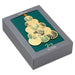 Hallmark Opulent Green and Gold Tree boxed Christmas cards pack of 12 featuring an elegant green and gold Christmas tree design