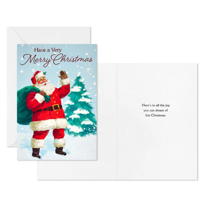 Hallmark Jolly Santa Claus boxed Christmas cards featuring a cheerful Santa design, pack of 40