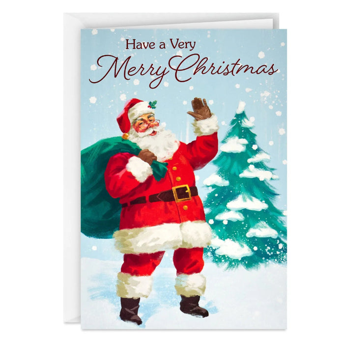 Hallmark Jolly Santa Claus boxed Christmas cards featuring a cheerful Santa design, pack of 40