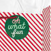 13-inch large red and white diagonal striped Christmas gift bag with tissue paper