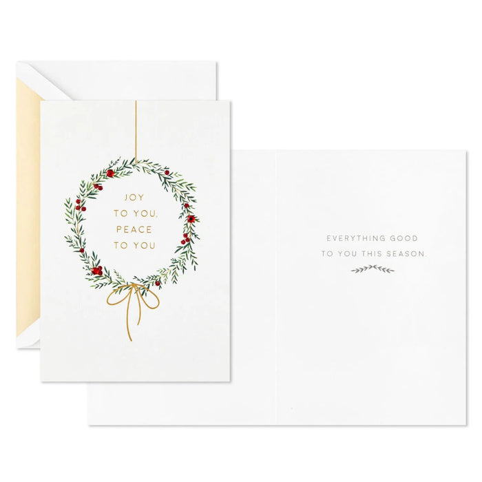 Hallmark Illustrated Wreath boxed Christmas cards pack of 10 featuring festive wreath artwork for holiday greetings