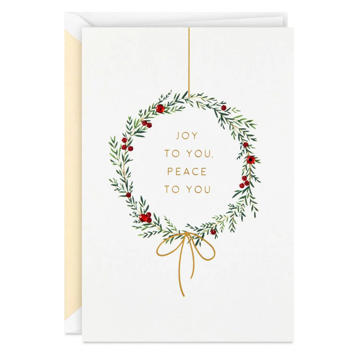 Hallmark Illustrated Wreath boxed Christmas cards pack of 10 featuring festive wreath artwork for holiday greetings