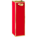 13-inch red flocking and gold foil Christmas wine gift bag for festive bottle gifting