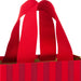 6.5-inch small red striped Christmas gift bag with an elegant decorative bow