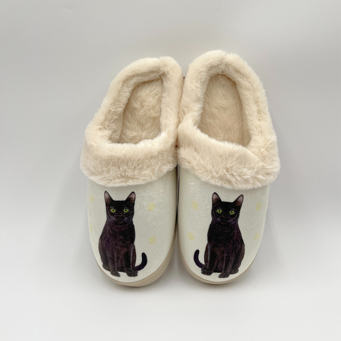 Snuggs : Black Cat Slippers