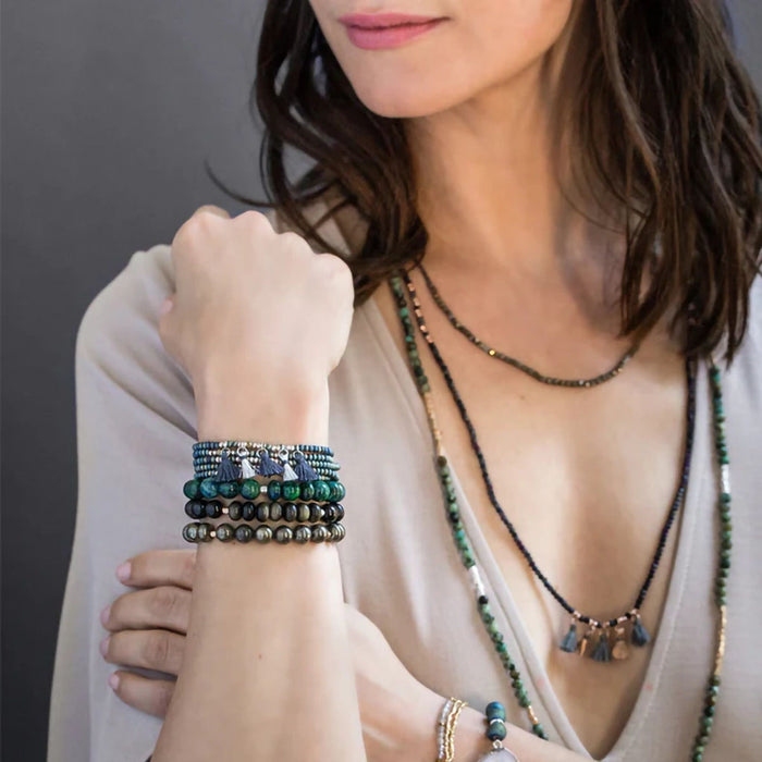 Scout Curated Wears : Stone Stack Bracelet Aqua Terra - Stone of Peace