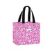 A Lilly Pulitzer tote bag featuring a pink and blue floral design, perfect for summer outings.