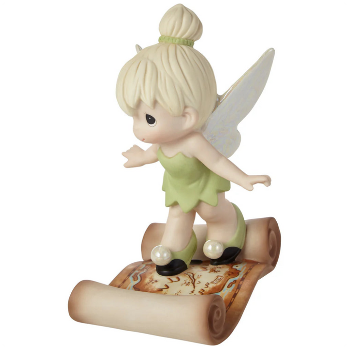 This pixie dressed as Tinker Bell surely leads the way to adventure.