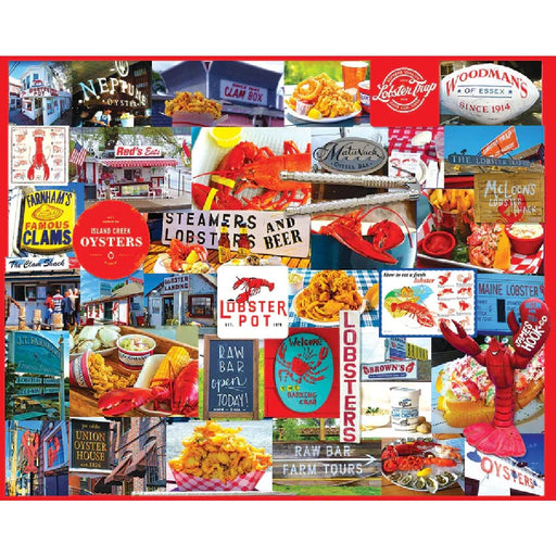 1000-piece jigsaw puzzle featuring a scenic depiction of New England's landscapes and iconic landmarks.
