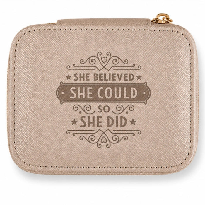 The inspiring message "She Believed She Could So She Did" makes it a truly meaningful gift.