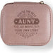 H & H Gifts personalised jewellery box for aunt with custom name, inspirational message, ring holder, compartments, and travel-friendly design.